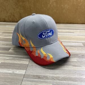Ford Baseball Hat Fire Flames Adjustable Back - JL364